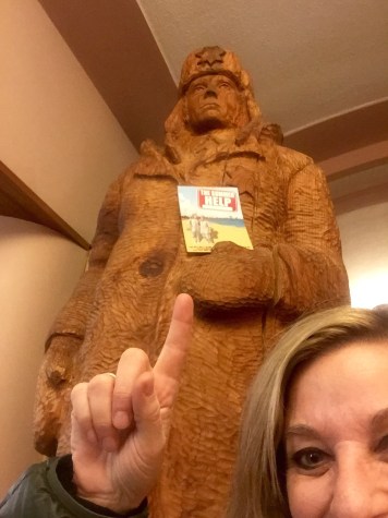 wood chip marge with postcard